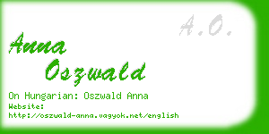 anna oszwald business card